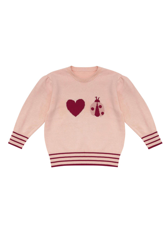 Little Ladybug Jumper-Piggy Pink