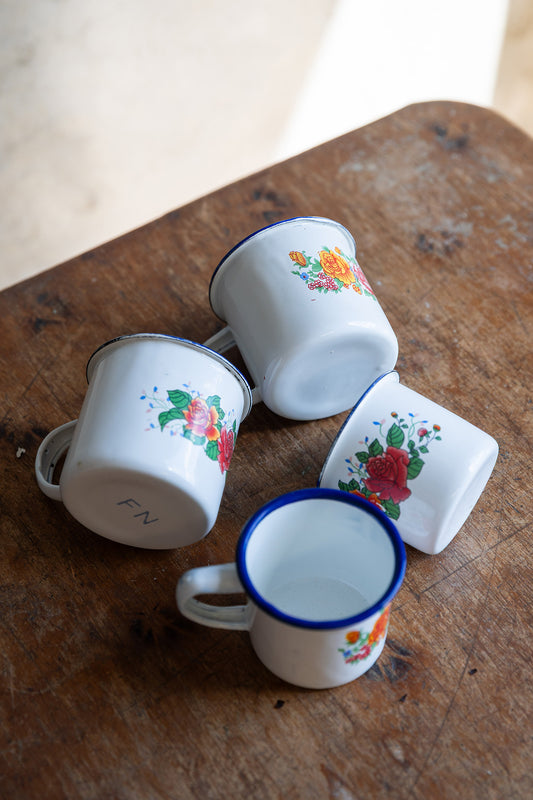 Vintage enamel mugs