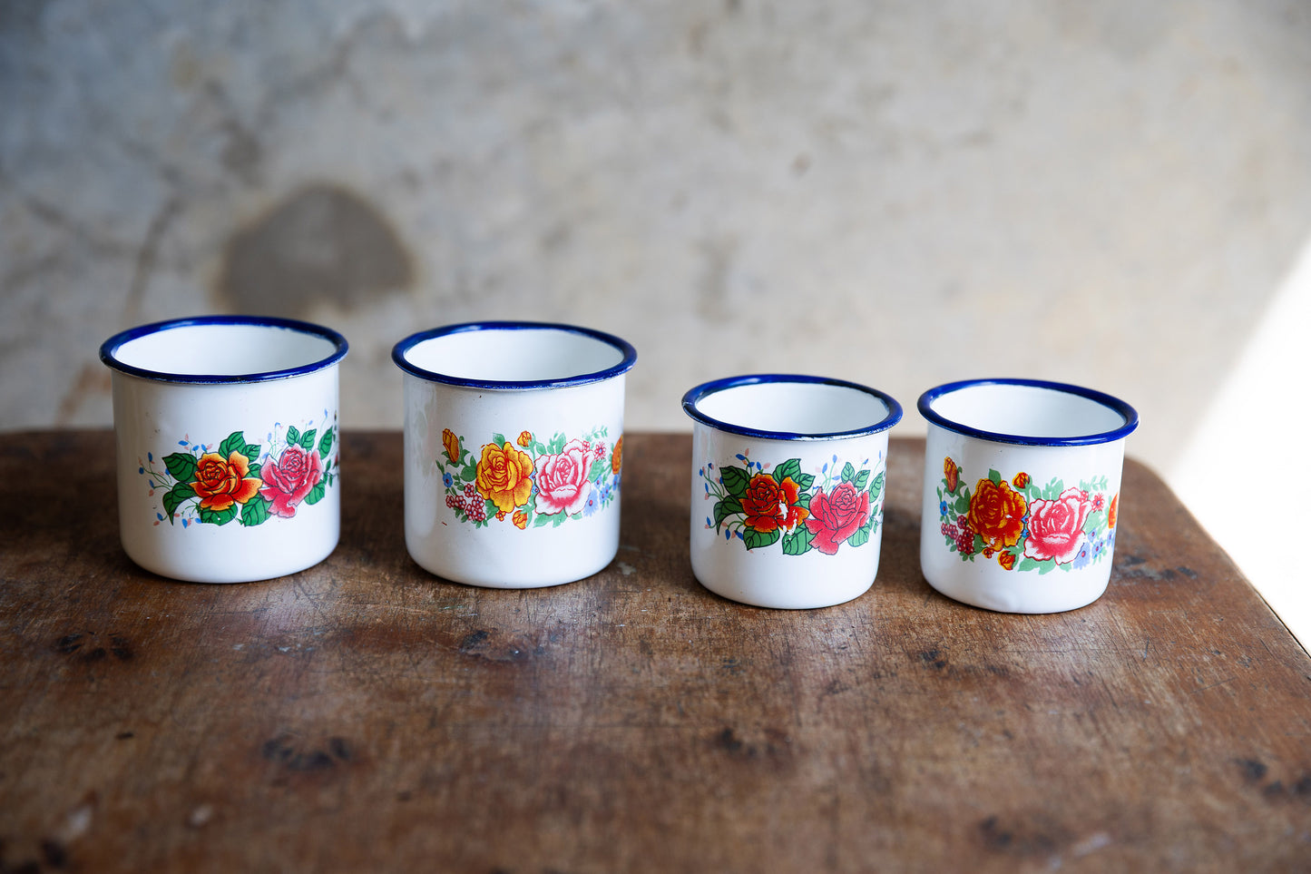 Vintage enamel mugs