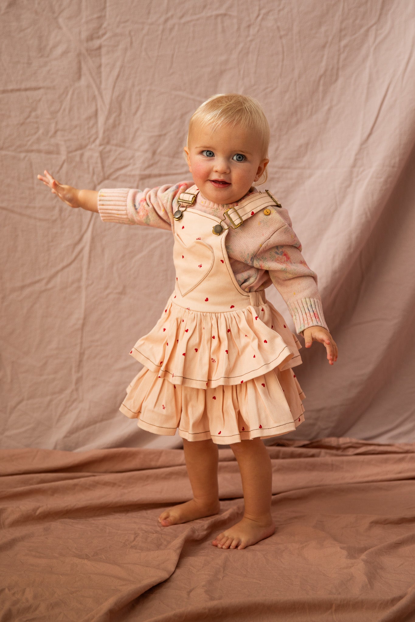 Annabelle Pinny baby-Piggy Pink Love Bug