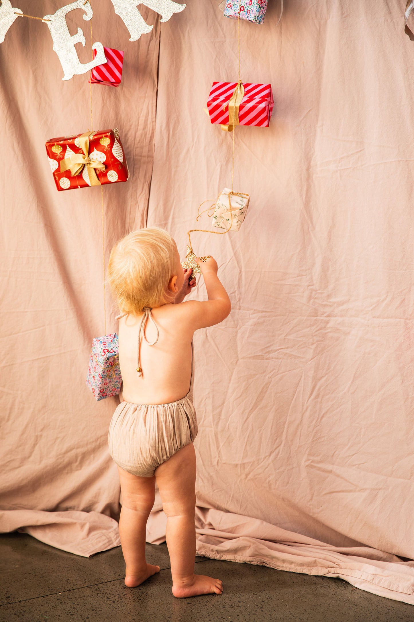 Holly Romper-Brandy Custard
