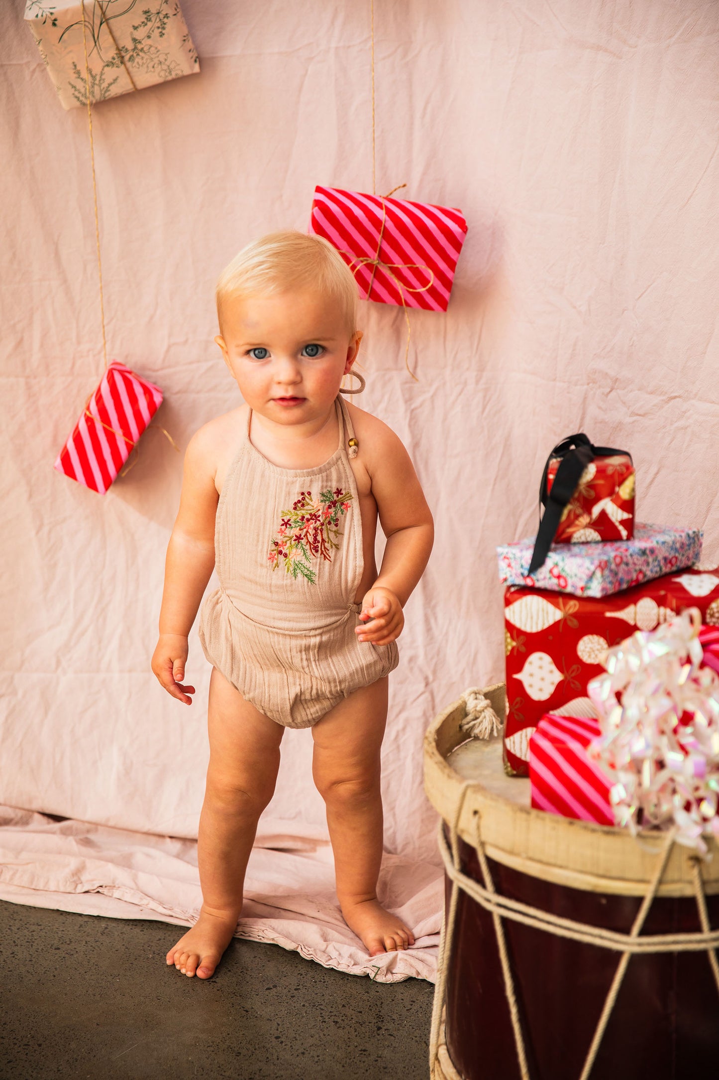 Holly Romper-Brandy Custard