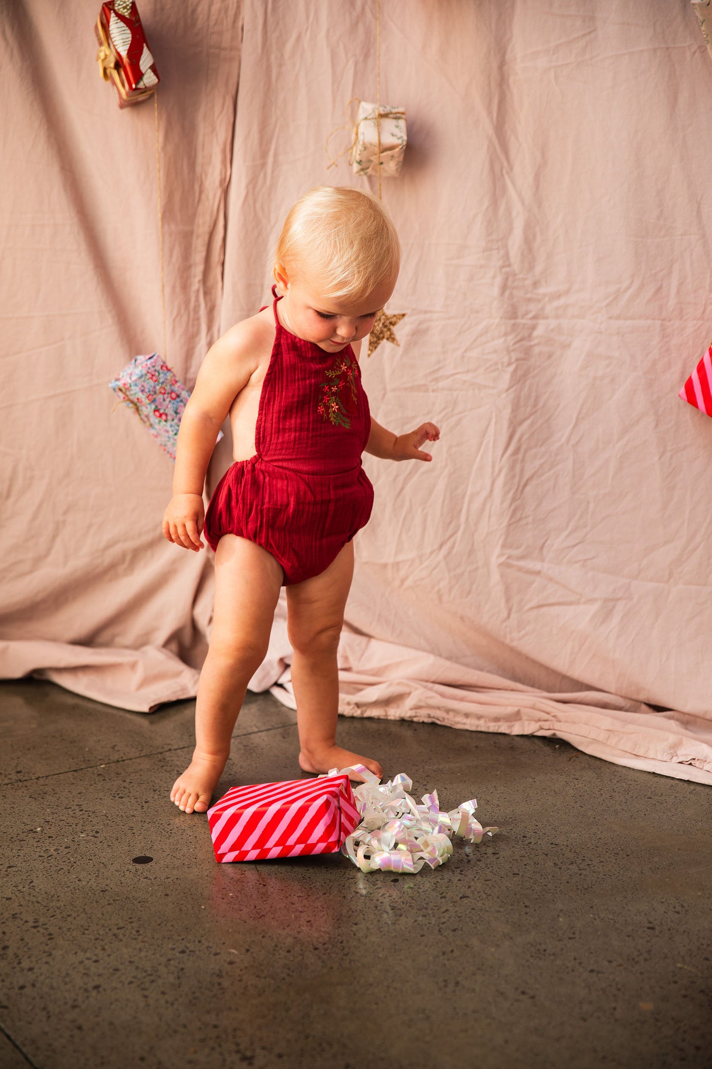 Holly Romper-Cherry