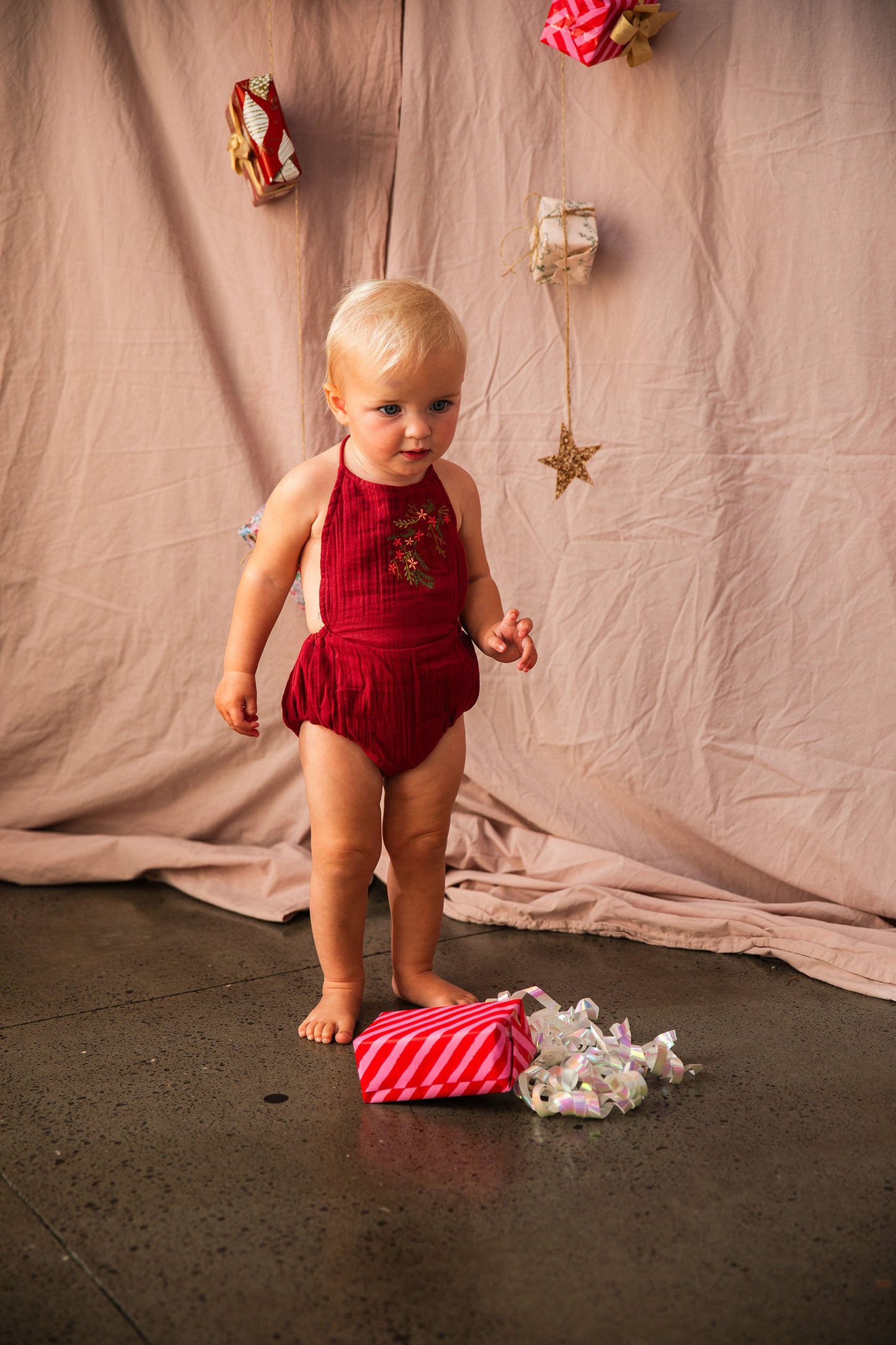 Holly Romper-Cherry