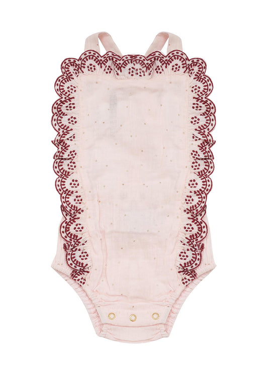 Pa Rum pum pum Romper-Peppermint Pink