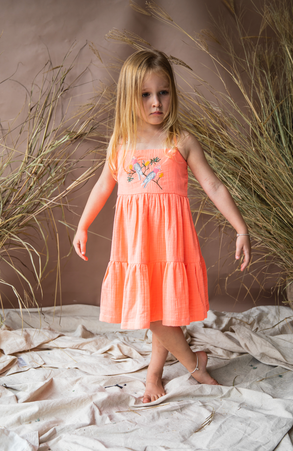 Nina Dress - Electric Peach
