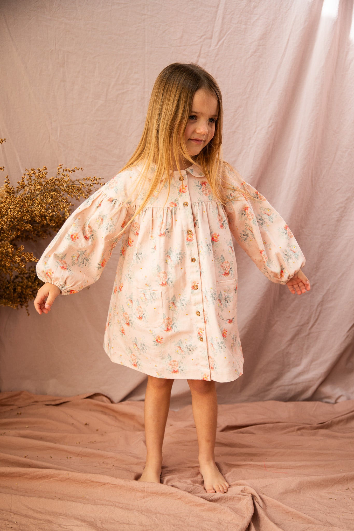 Stevie Dress-VoVo Pink Country Garden