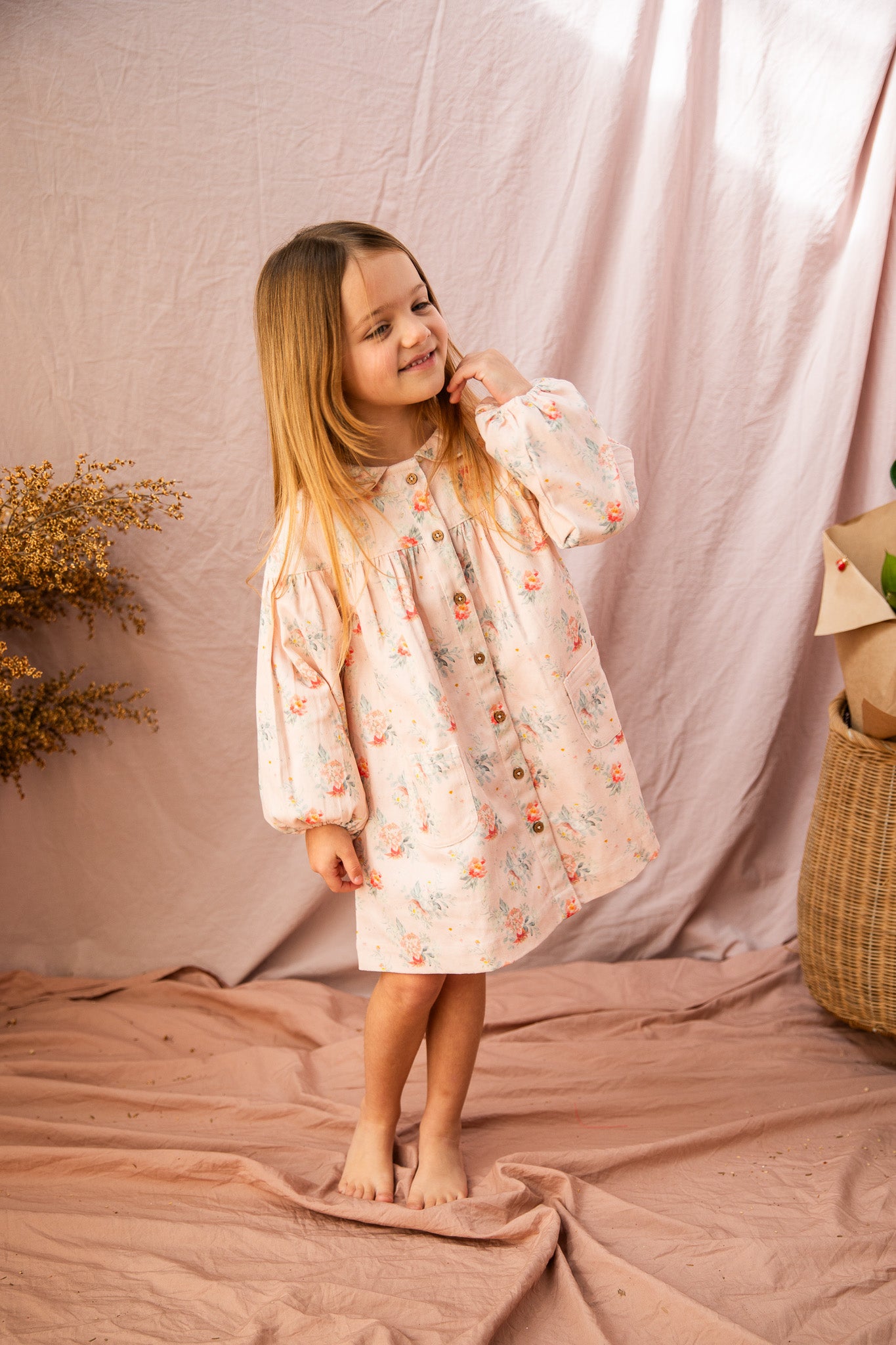 Stevie Dress-VoVo Pink Country Garden
