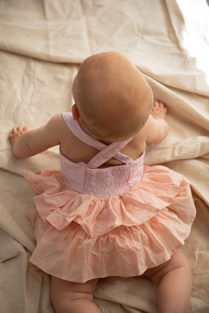 Gracie Romper-Apricot Blush