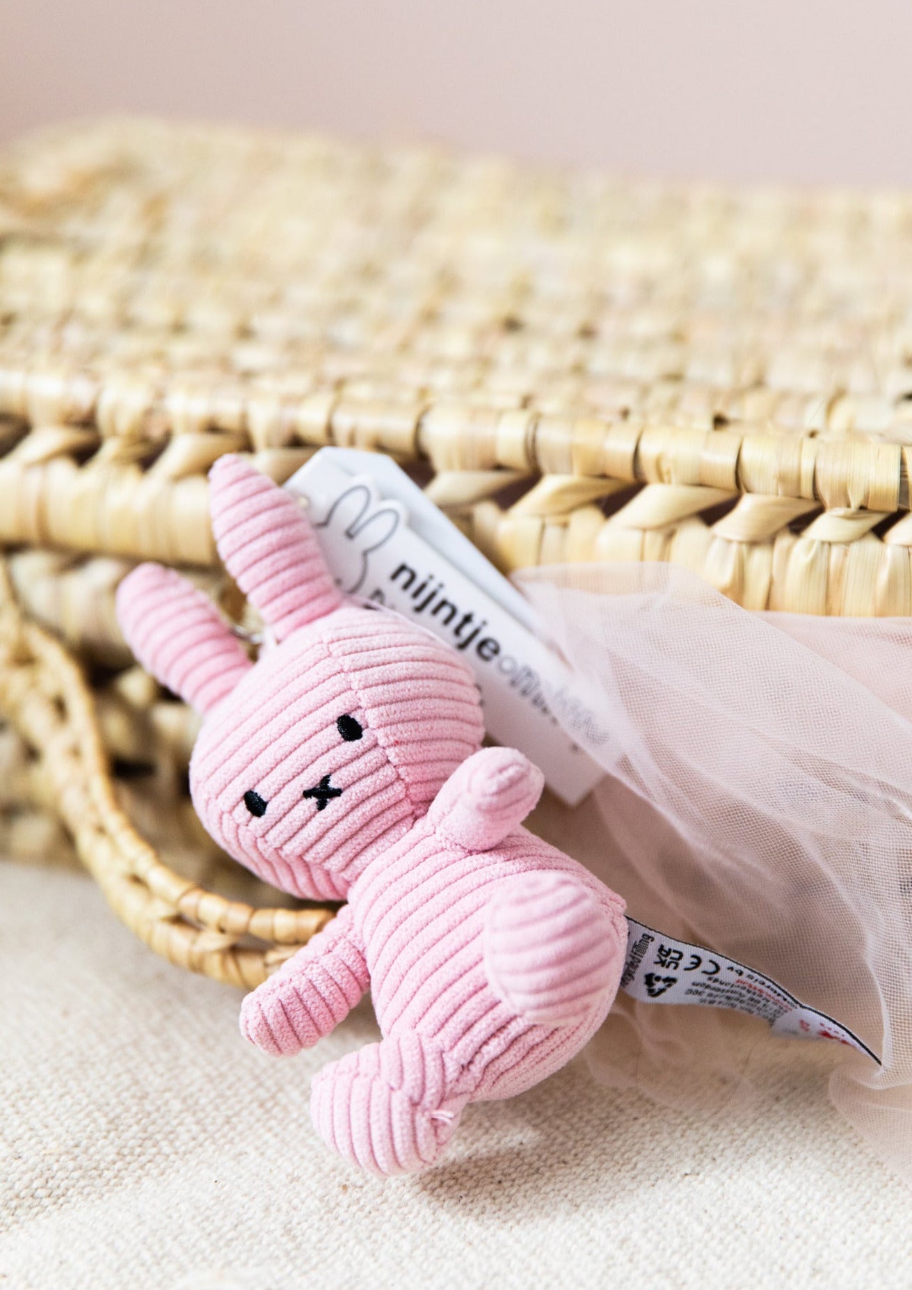 Miffy Keychain Corduroy Pink