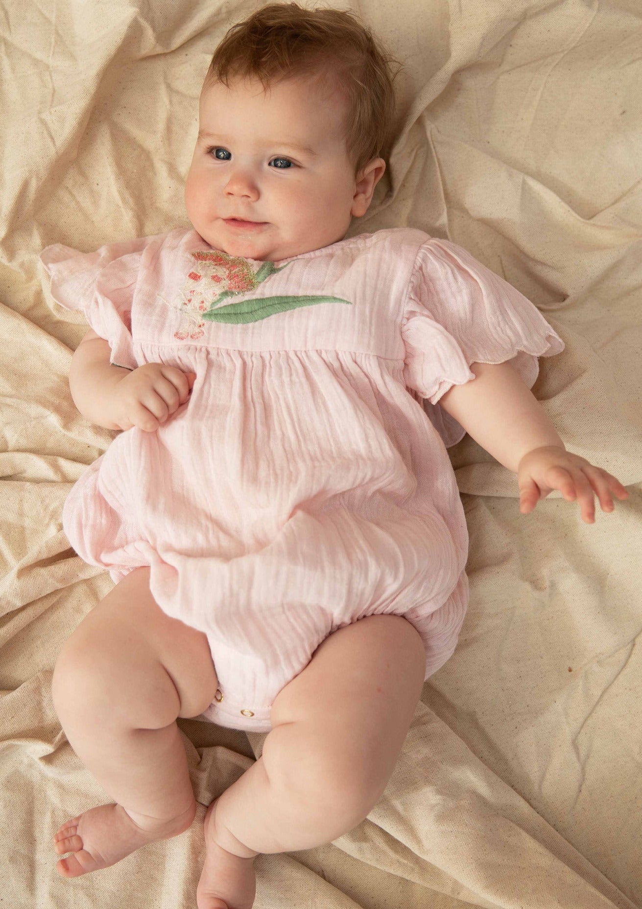 Gingerbread Romper - Pink Candy