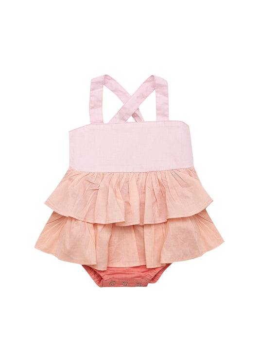 Gracie Romper-Apricot Blush
