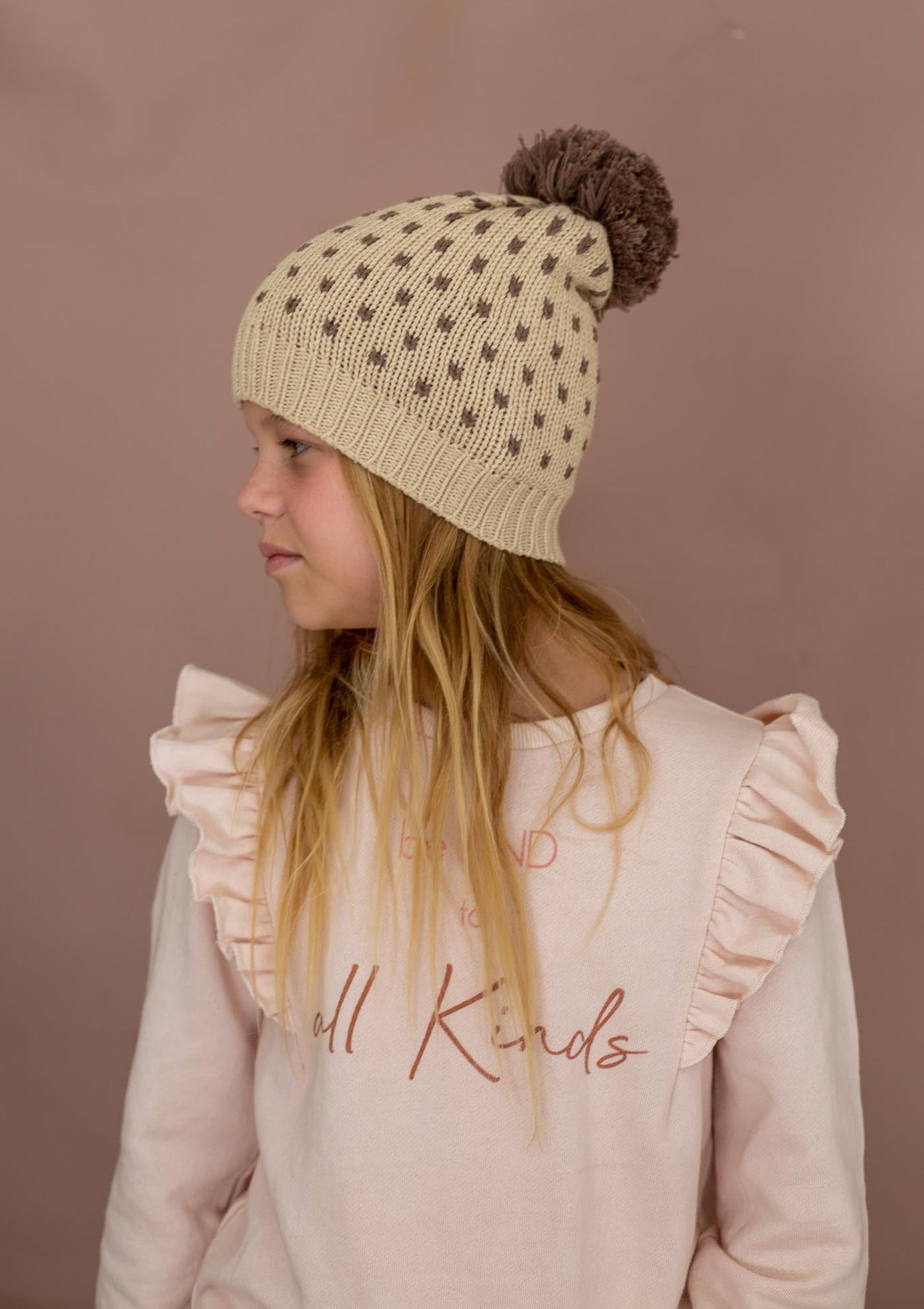 Pom Pom Beanie - Natural Linen