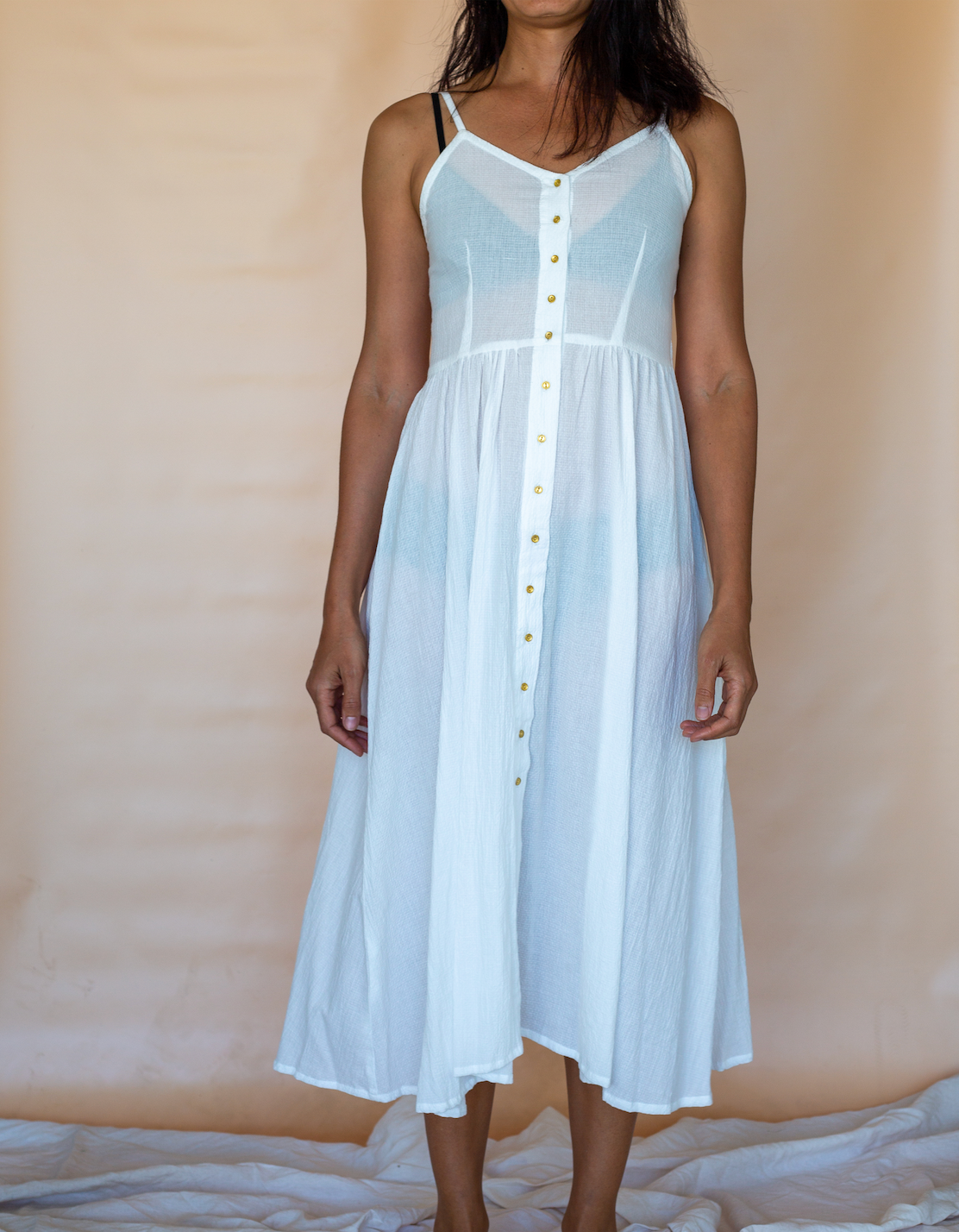 Valarie Dress - White Dobby