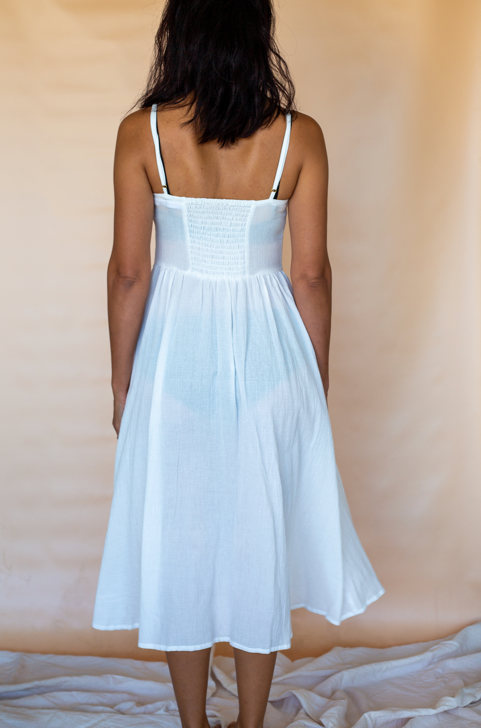 Valarie Dress - White Dobby