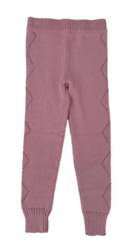 Knitted Leggings - Pink Rouge