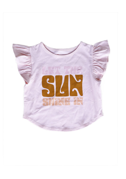 Sunshine Flutter Sleeve T-Shirt - Pacific Pink